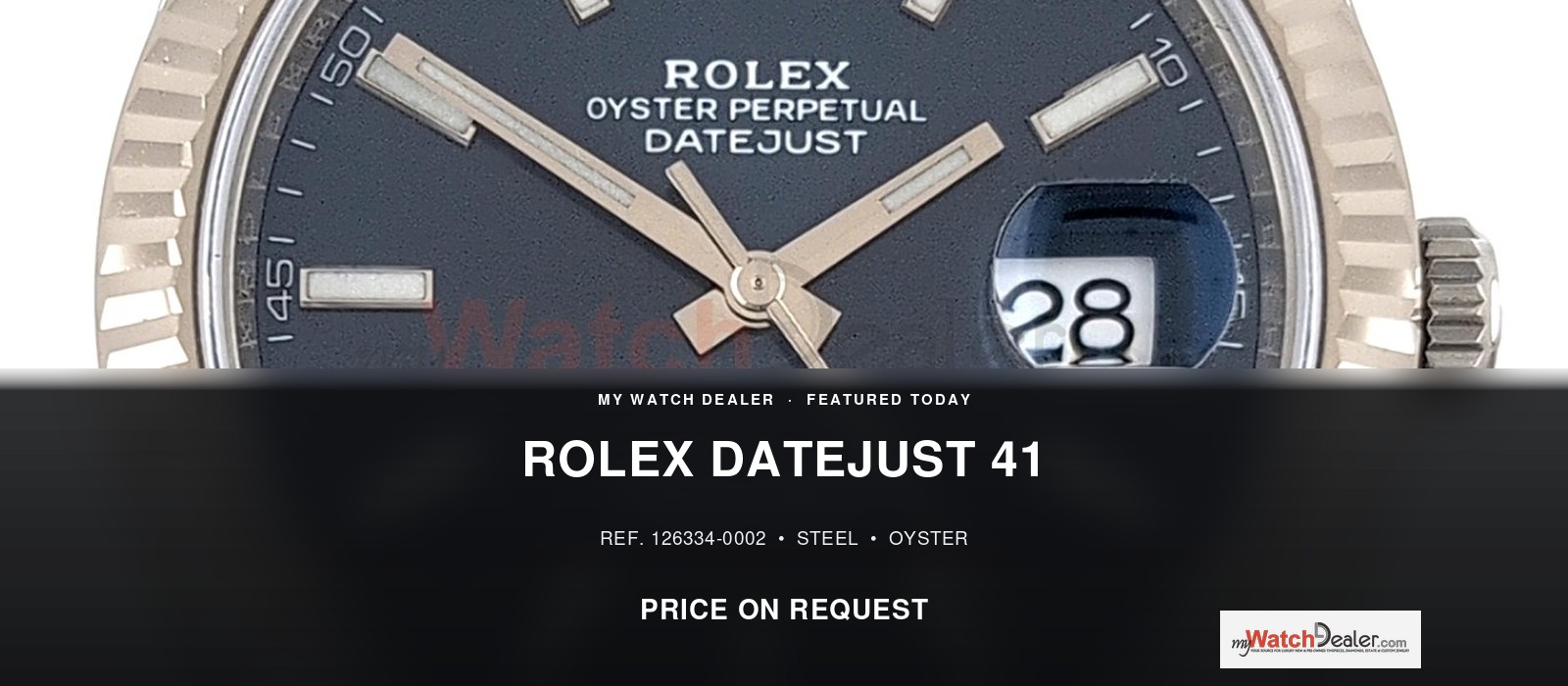 Rolex Datejust 41 Ref. 126334-0002 — Steel, Blue Dial, Fluted Bezel