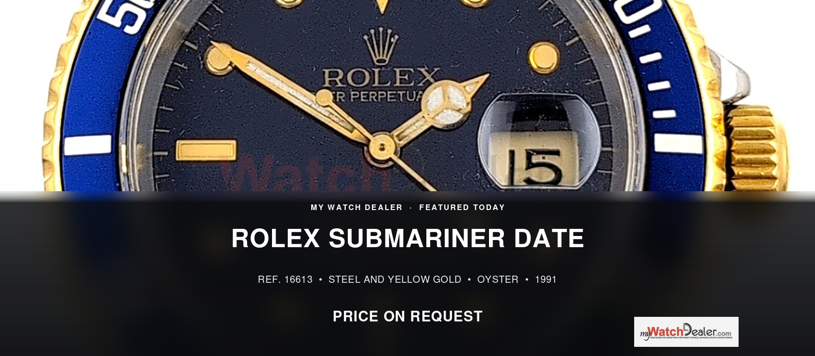 Rolex Submariner 16613 Steel and Gold — Blue Dial, 1991