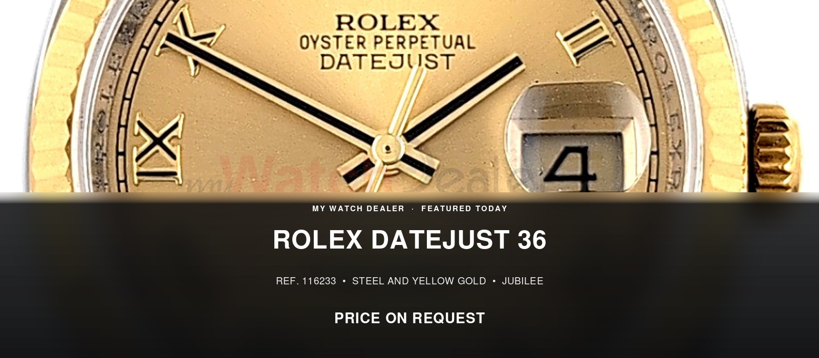 Rolex Datejust 36 Ref. 116233 Steel & Yellow Gold, Champagne Roman