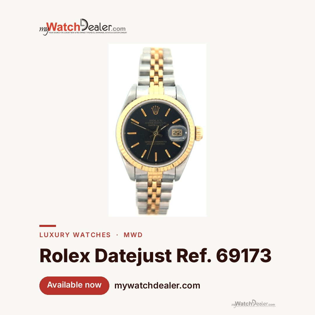 Rolex Datejust 26 Two-Tone Ref. 69173 — Black Tapestry Dial