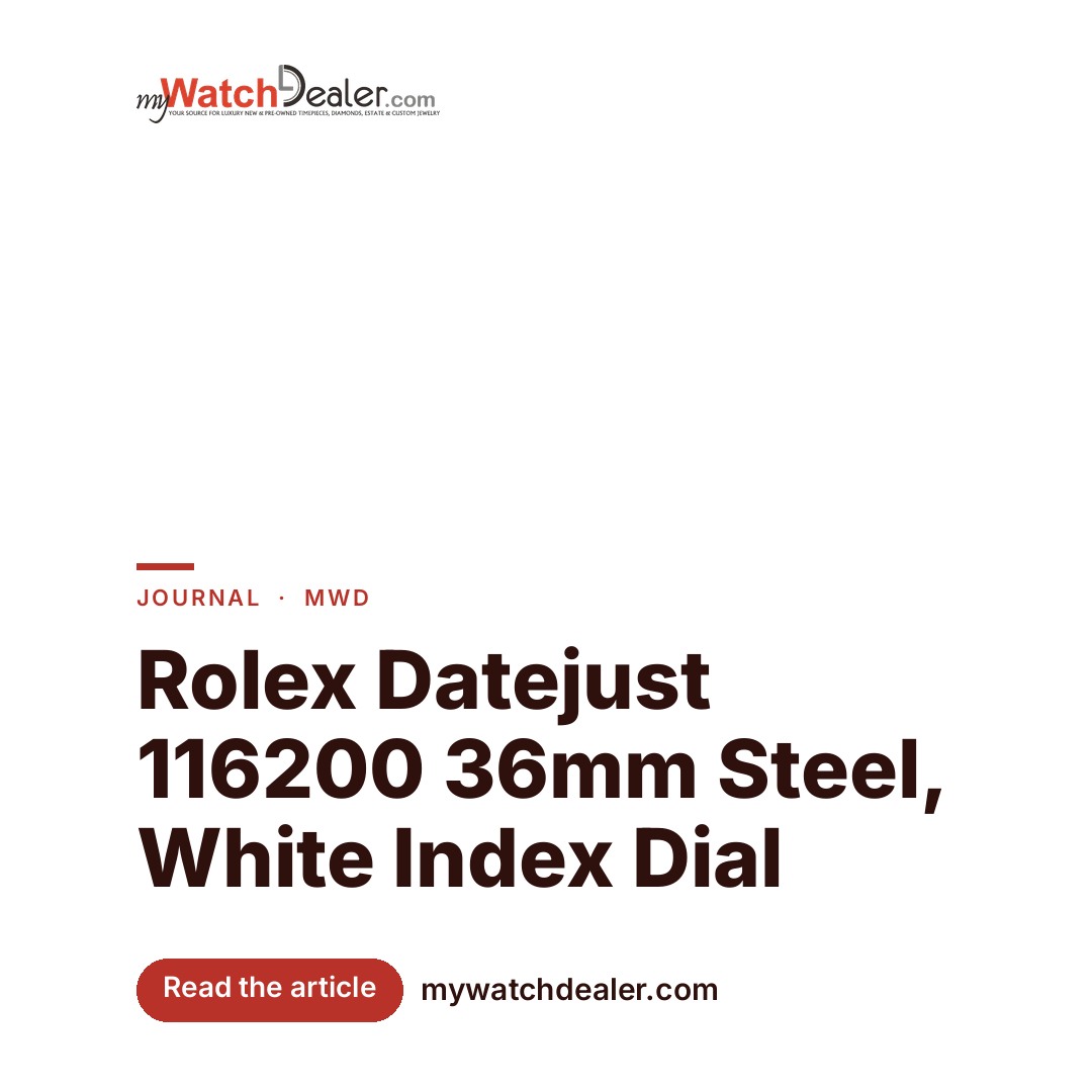 Rolex Datejust 116200 36mm Steel, White Index Dial