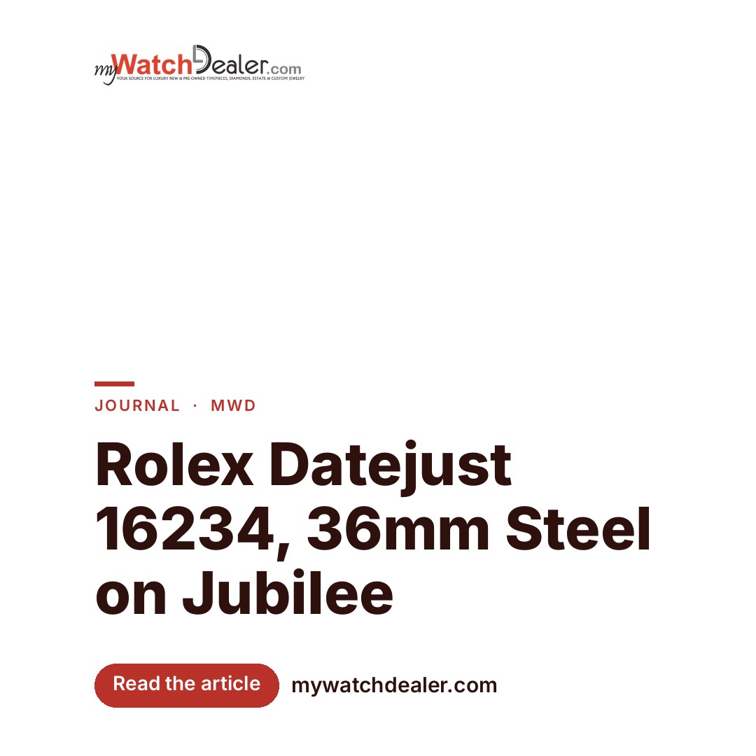 Rolex Datejust 16234, 36mm Steel on Jubilee