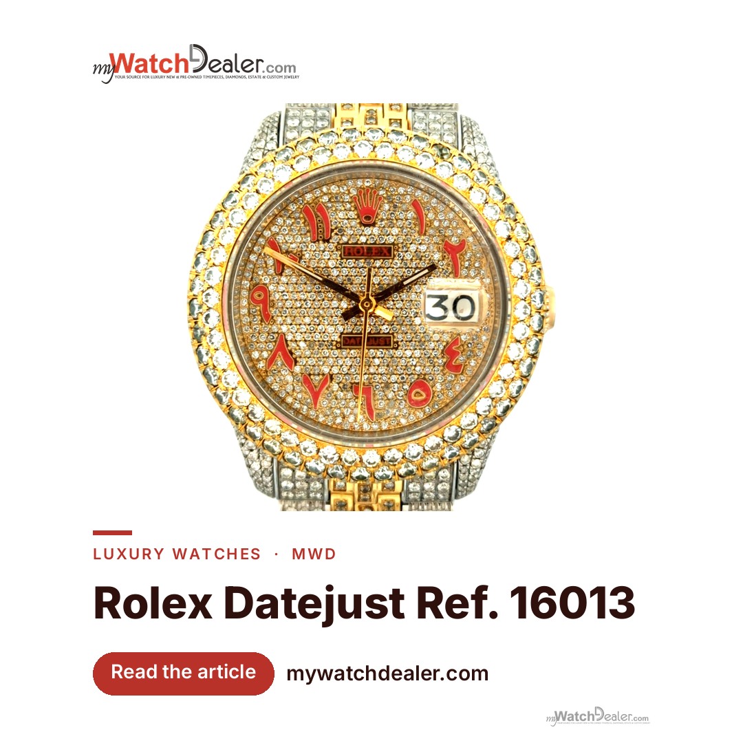 Rolex Datejust 36 16013 Two-Tone Custom Full Pavé Diamond
