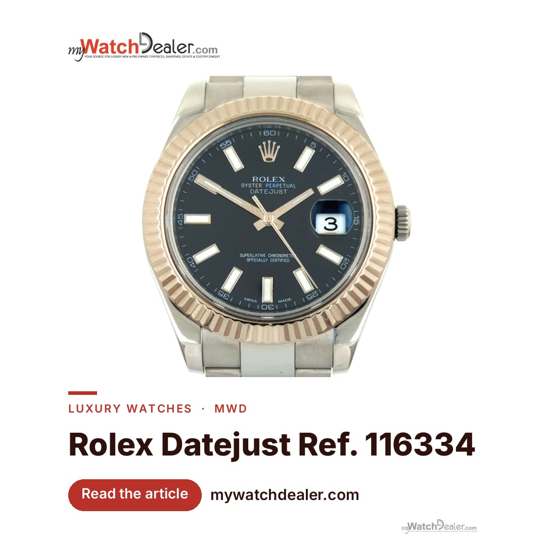 Rolex Datejust II 116334 — 41mm Steel, Fluted Bezel, Papers