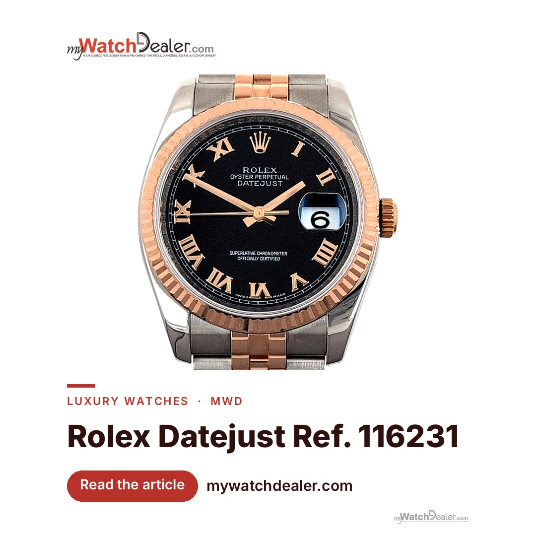 Rolex Datejust 36 Two-Tone Rolesor 116231 Black Roman Jubilee