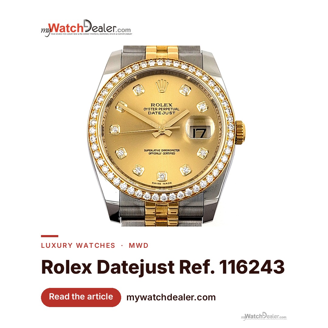 Rolex Datejust 36 Ref. 116243 Two-Tone, Diamond Dial & Bezel