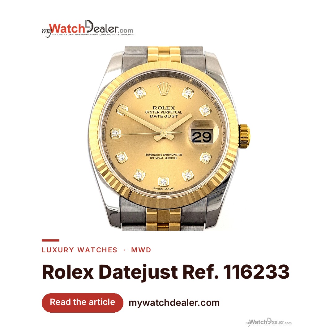 Rolex Datejust 36 116233 Two-Tone Champagne Diamond Dial