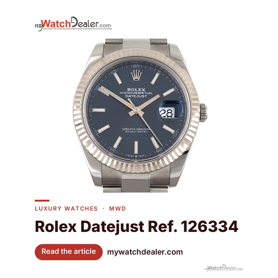 Rolex Datejust 41 Ref. 126334-0002 — Steel, Blue Dial, Fluted Bezel