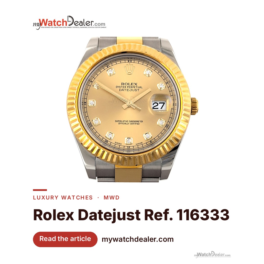 Rolex Datejust 41 Ref. 116333 — Yellow Rolesor, Diamond Dial