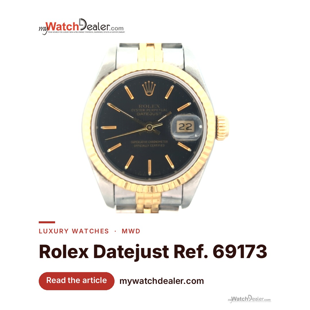 Rolex Datejust 26 Two-Tone Ref. 69173 — Black Tapestry Dial