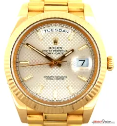 Rolex Day-Date 40 Yellow Gold Fluted Bezel